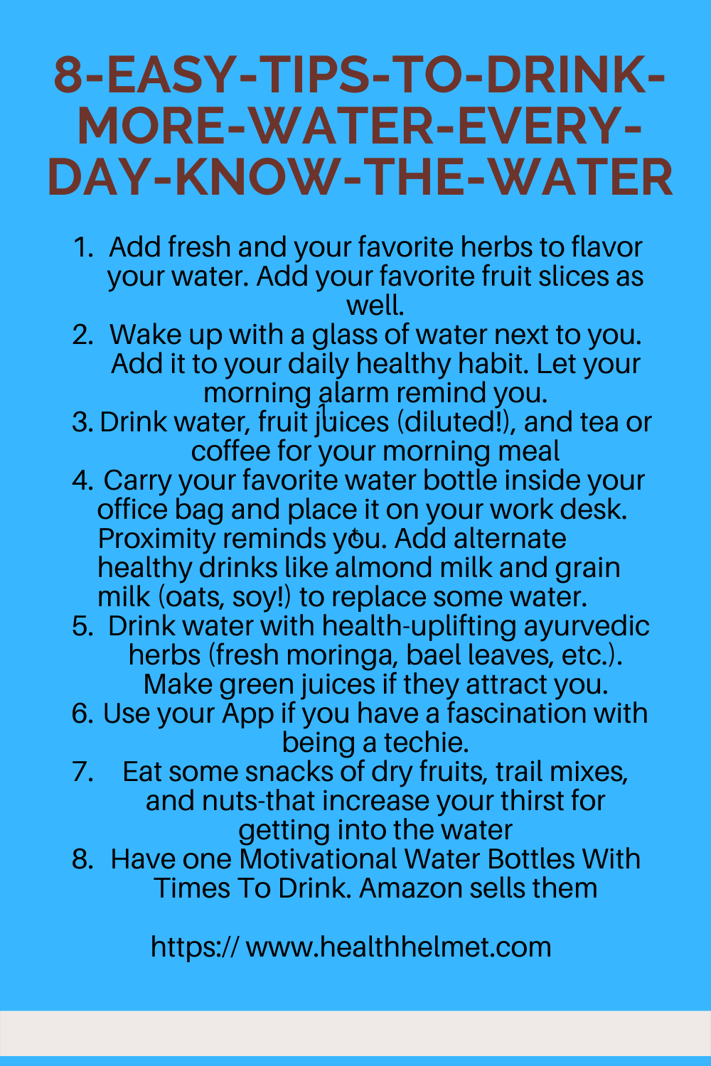 8 Easy Tips to Drink More Water Every Day- Know the Water+
